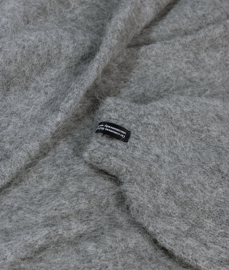 hooded knit sweater | grey melee