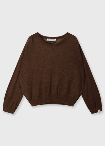 thin knit sweater | dark truffle