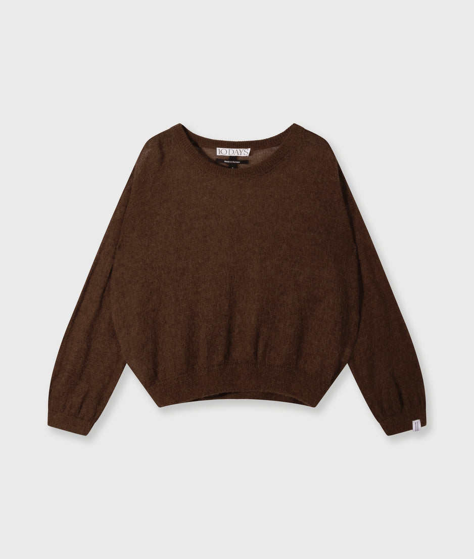 thin knit sweater | dark truffle