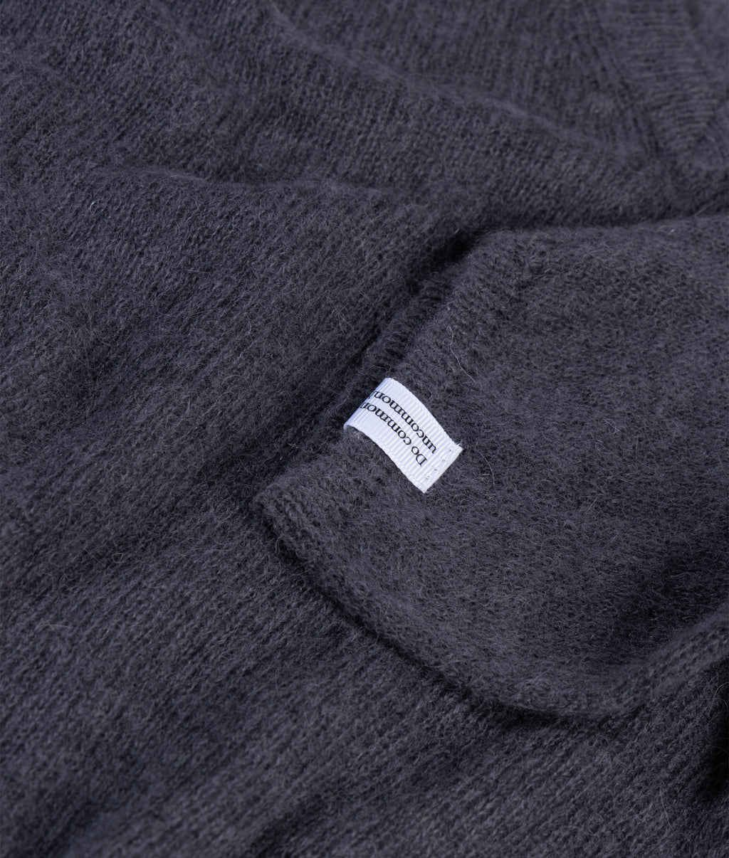 thin v-neck knit sweater | steel blue
