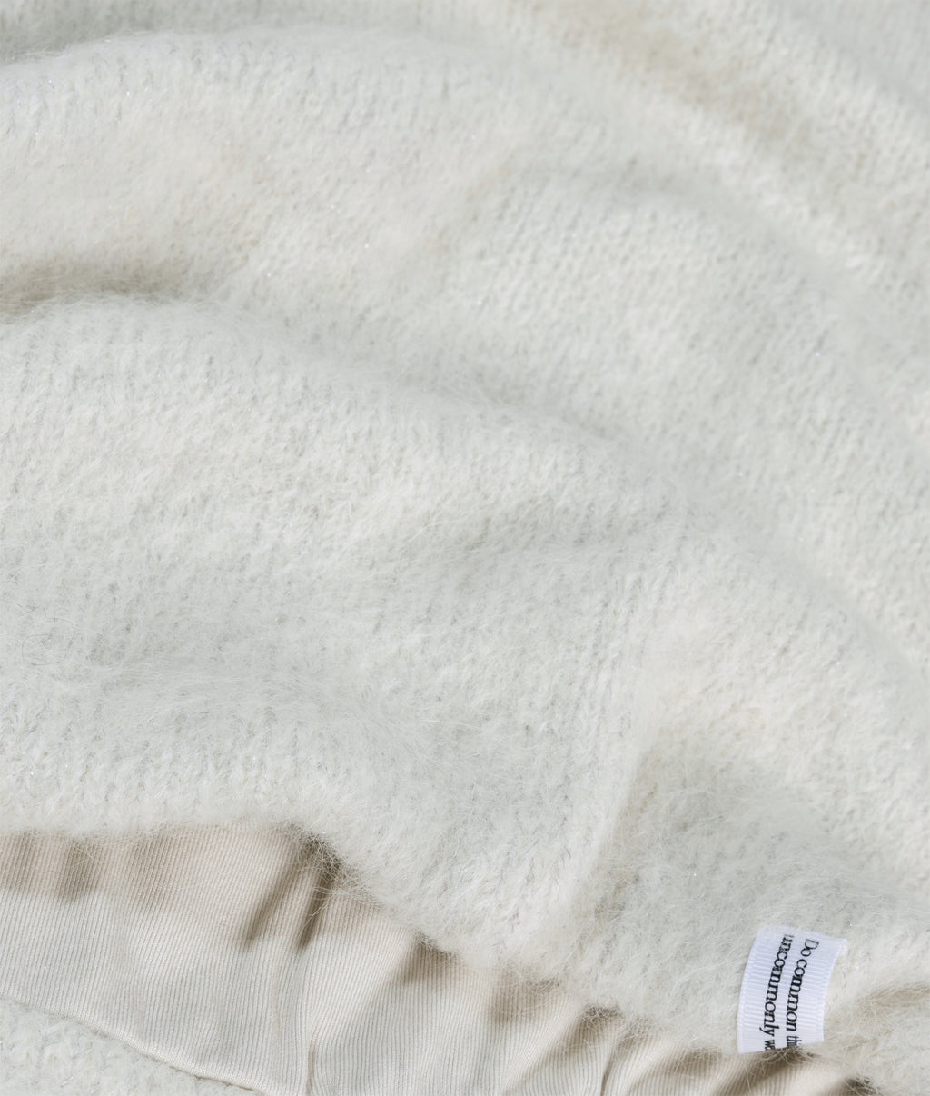 balloon hairy knit top lurex | ecru