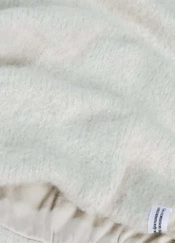 balloon hairy knit top lurex | ecru