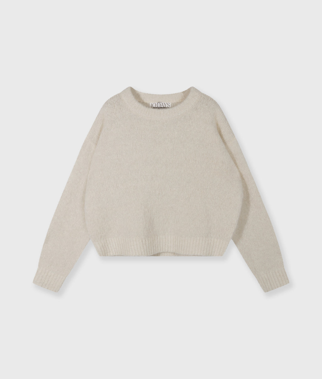 hairy knit sweater lurex | ecru