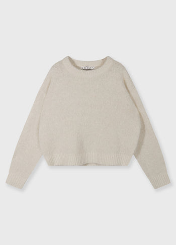 hairy knit sweater lurex | ecru