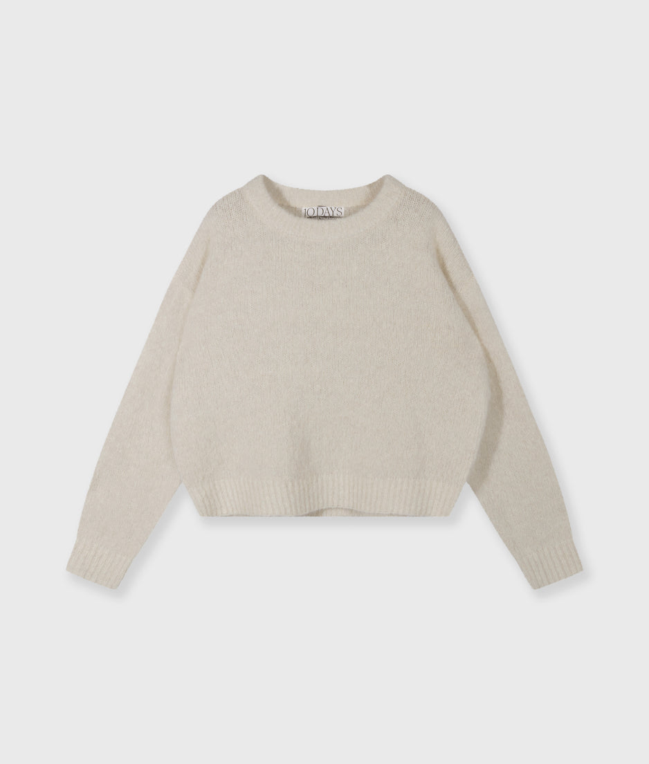 hairy knit sweater lurex | ecru