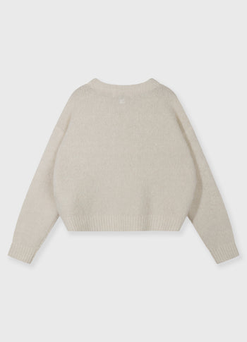 hairy knit sweater lurex | ecru