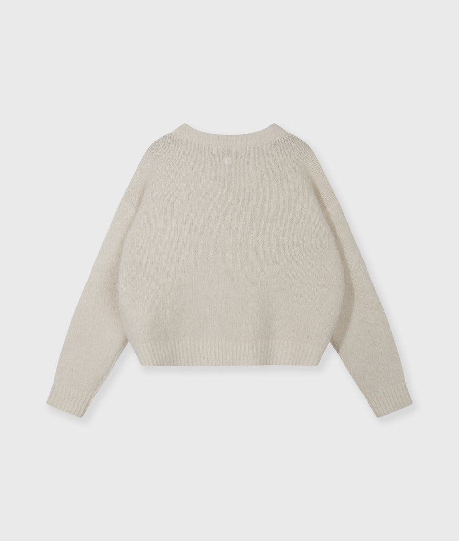 hairy knit sweater lurex | ecru