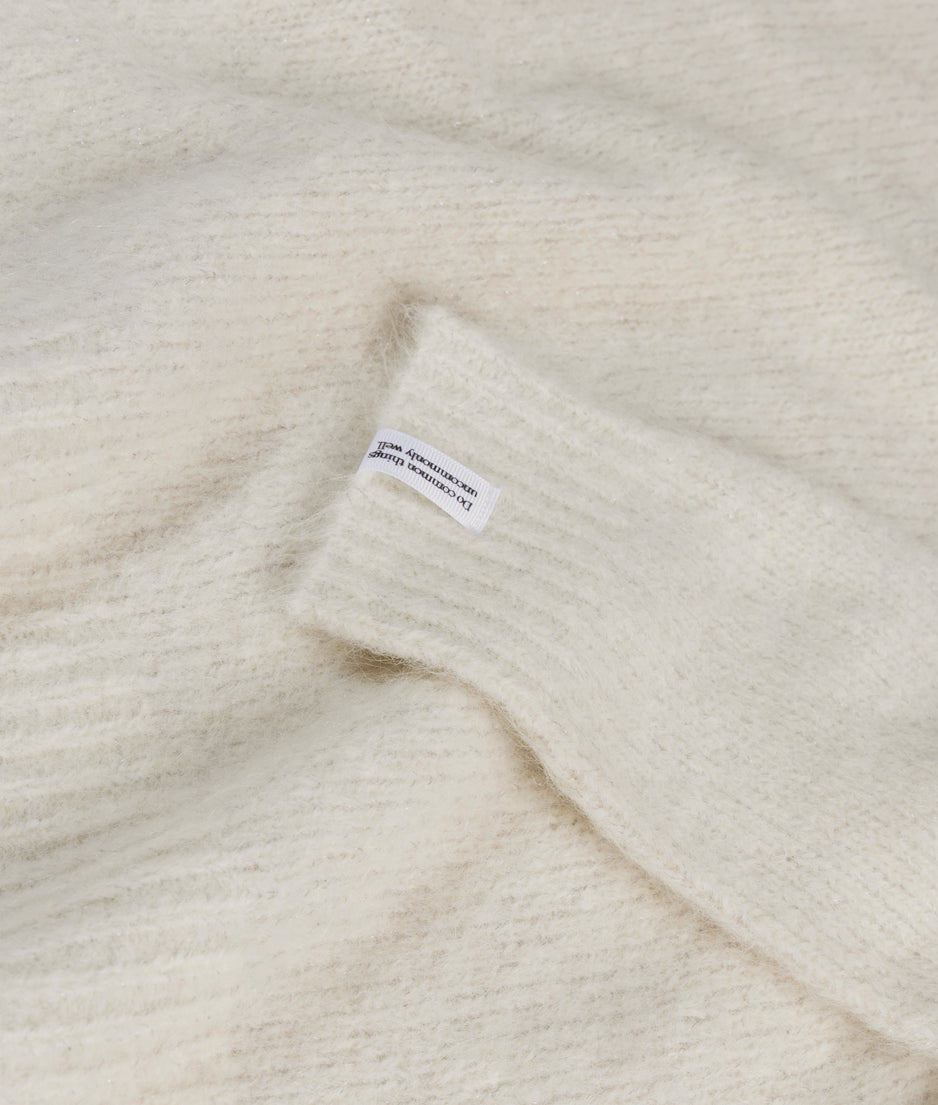 hairy knit sweater lurex | ecru