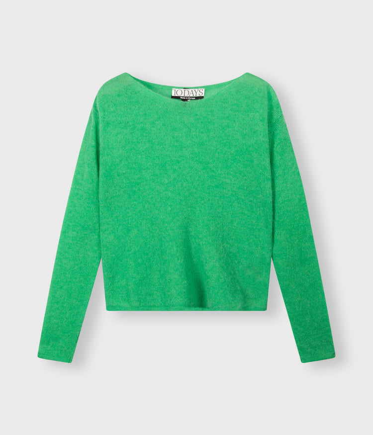 thin knit sweater | apple green