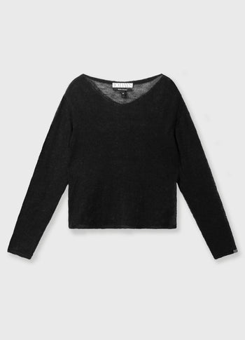 thin knit sweater | black