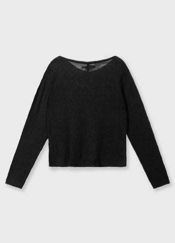 thin knit sweater | black