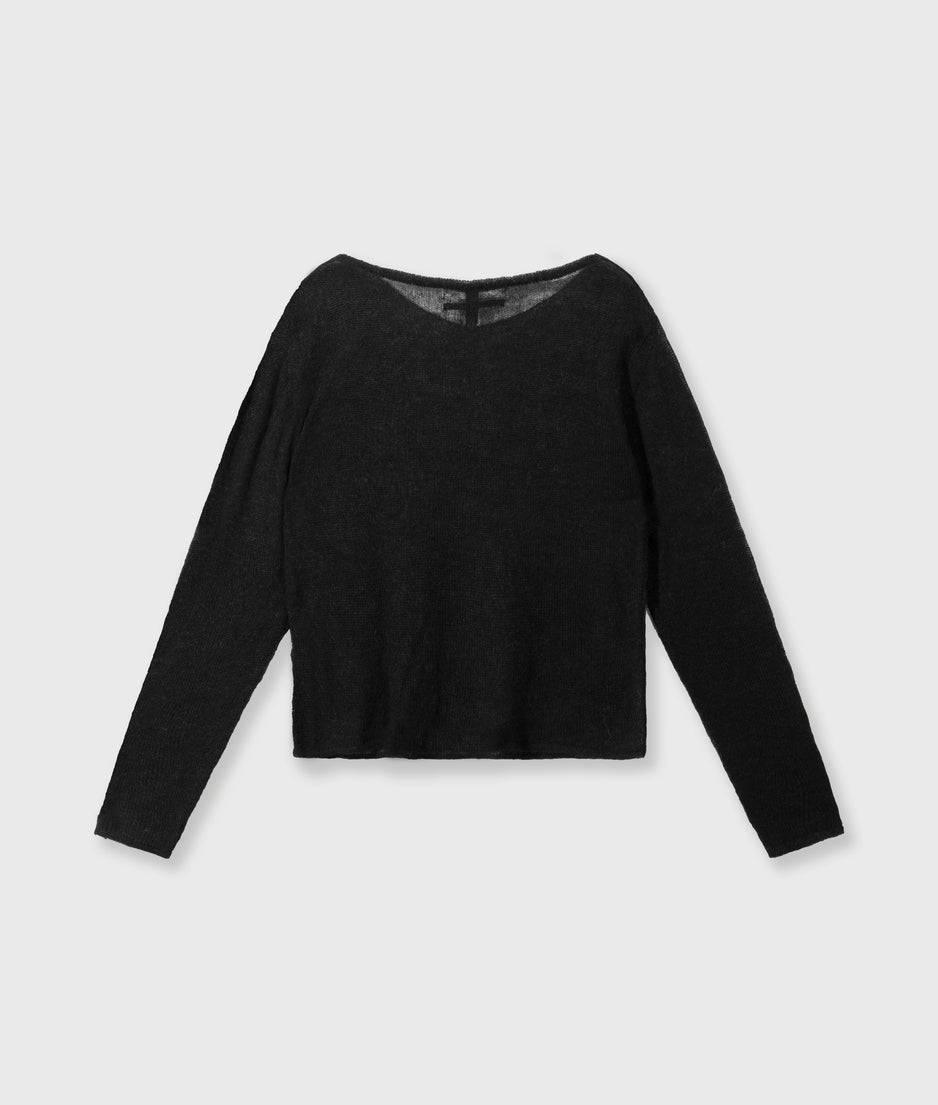 thin knit sweater | black