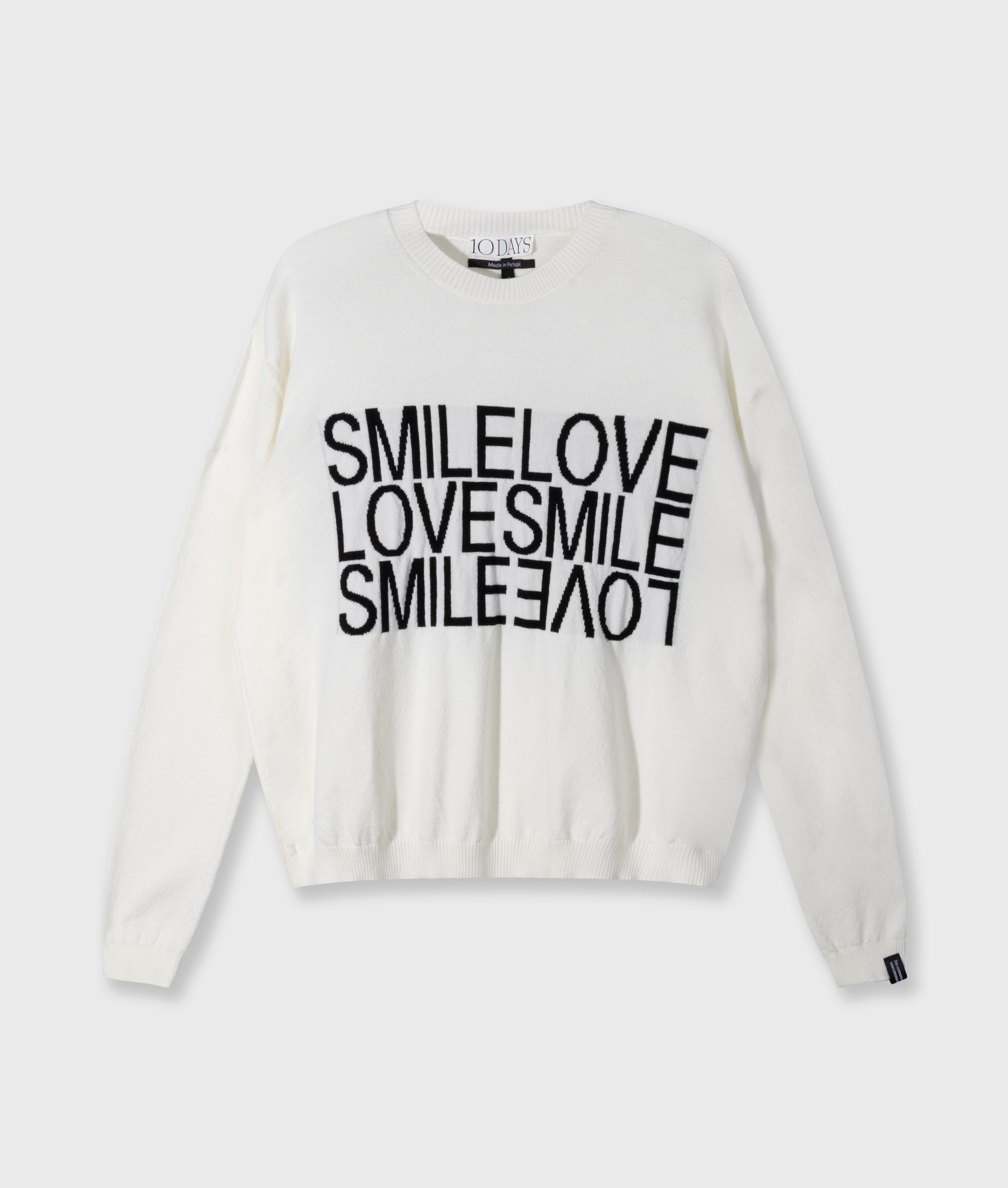 smile love knit sweater | ecru | 10DAYS | Official Online Store