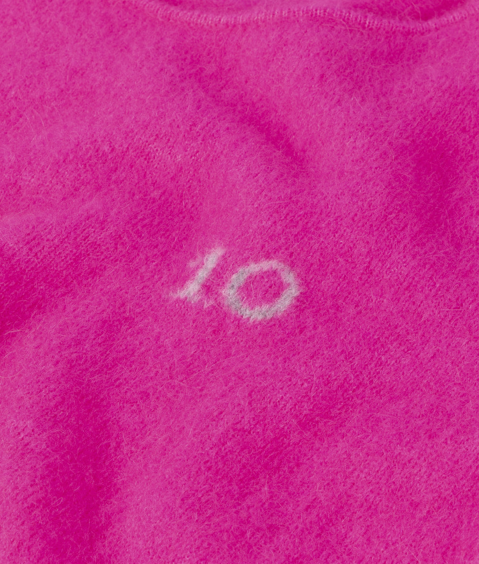 knit sweater | neon pink