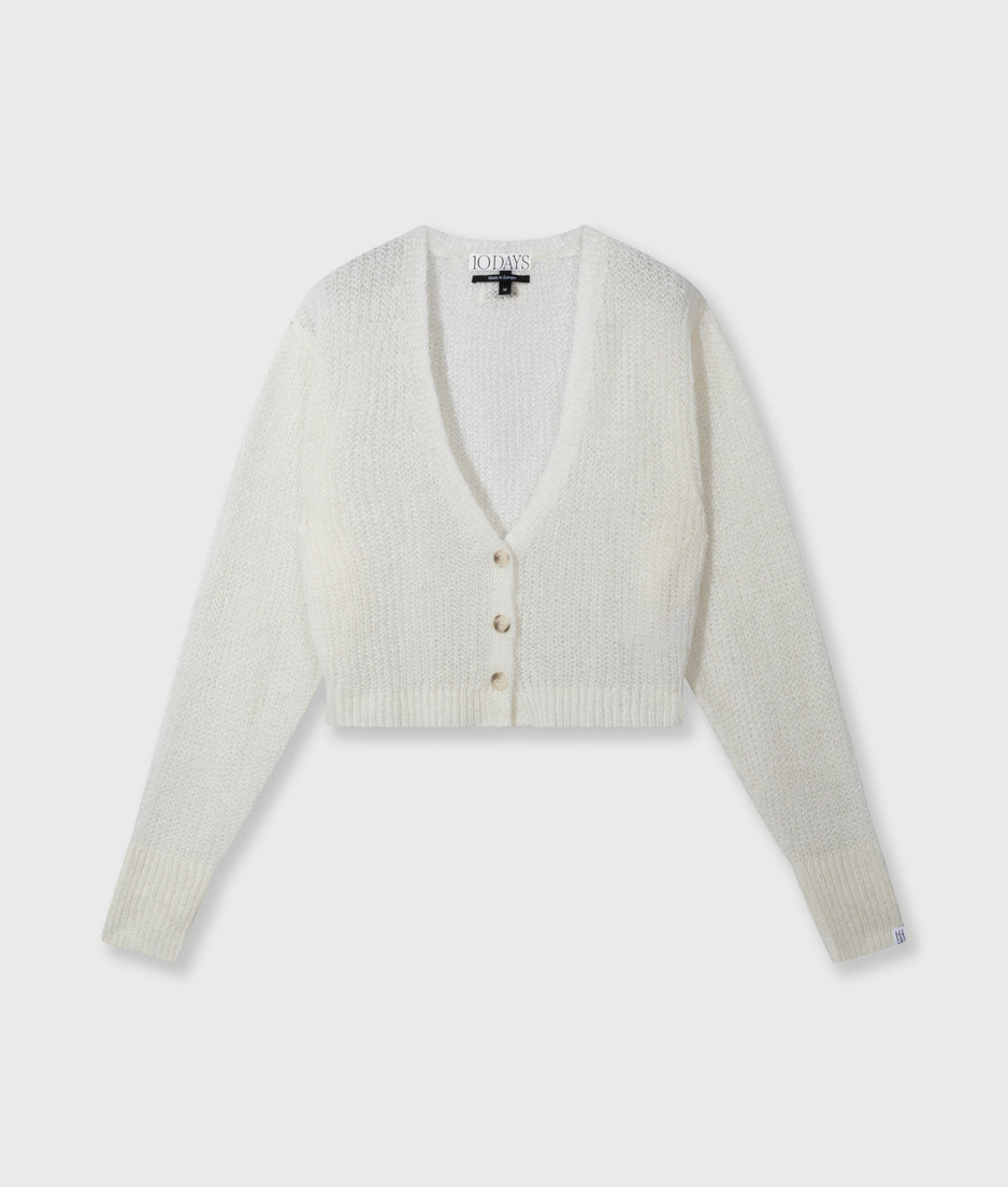knit cardigan | ecru