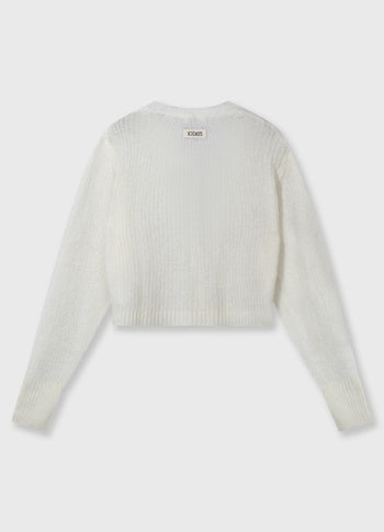knit cardigan | ecru