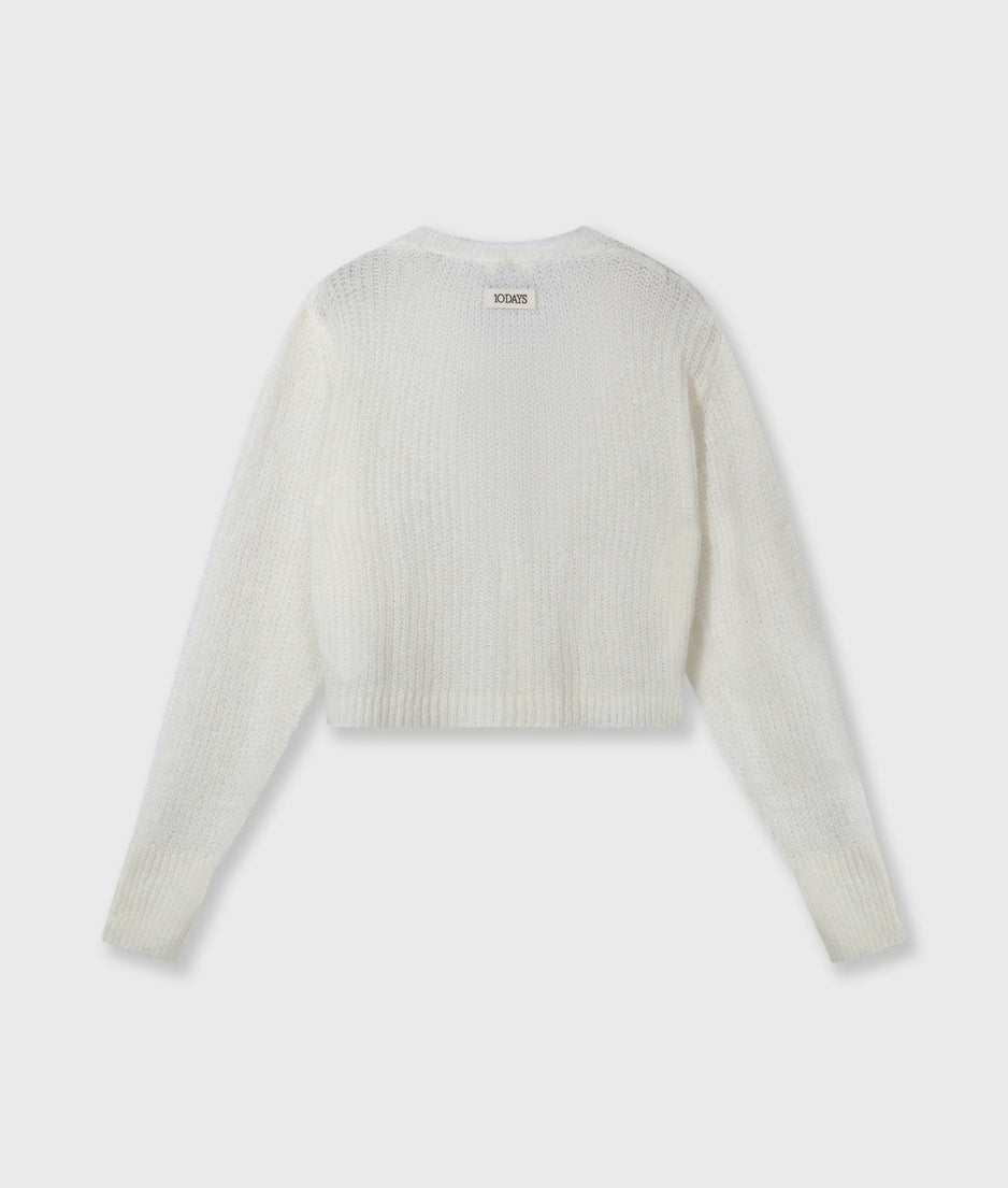 knit cardigan | ecru