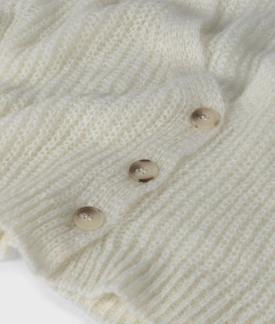 knit cardigan | ecru
