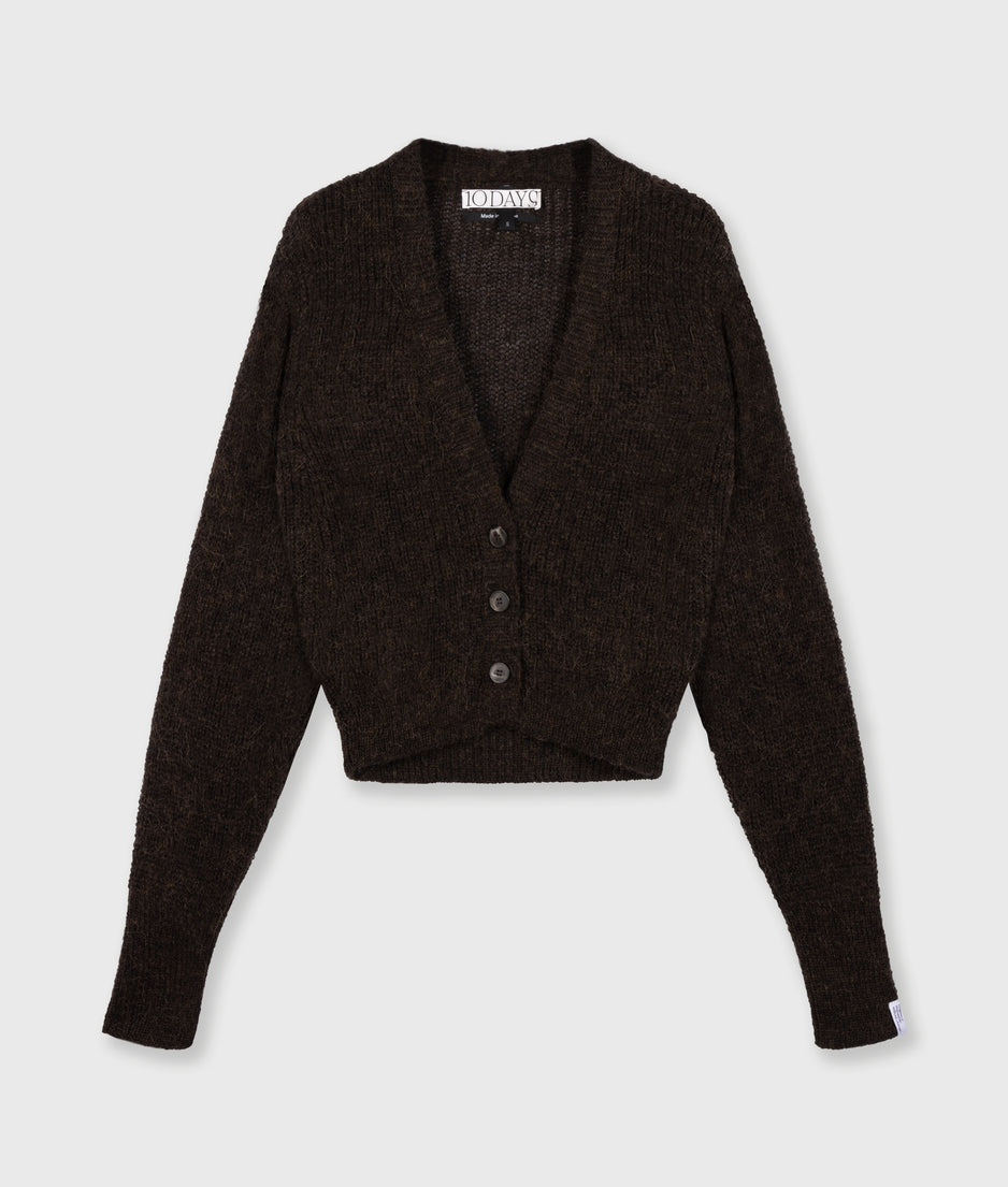 knit cardigan | chocolate