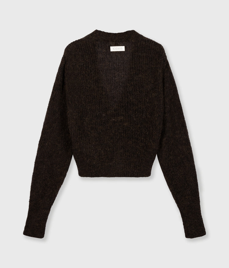 knit cardigan | chocolate