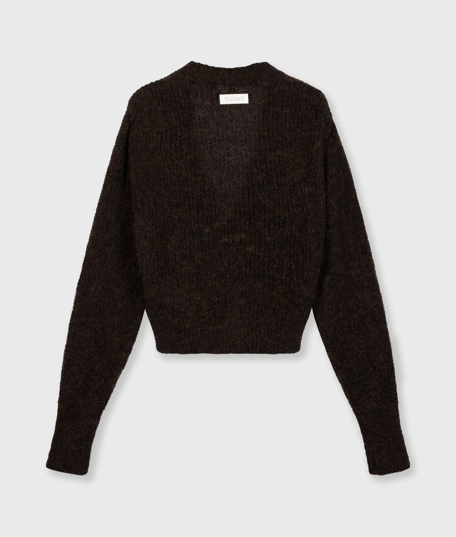 knit cardigan | chocolate