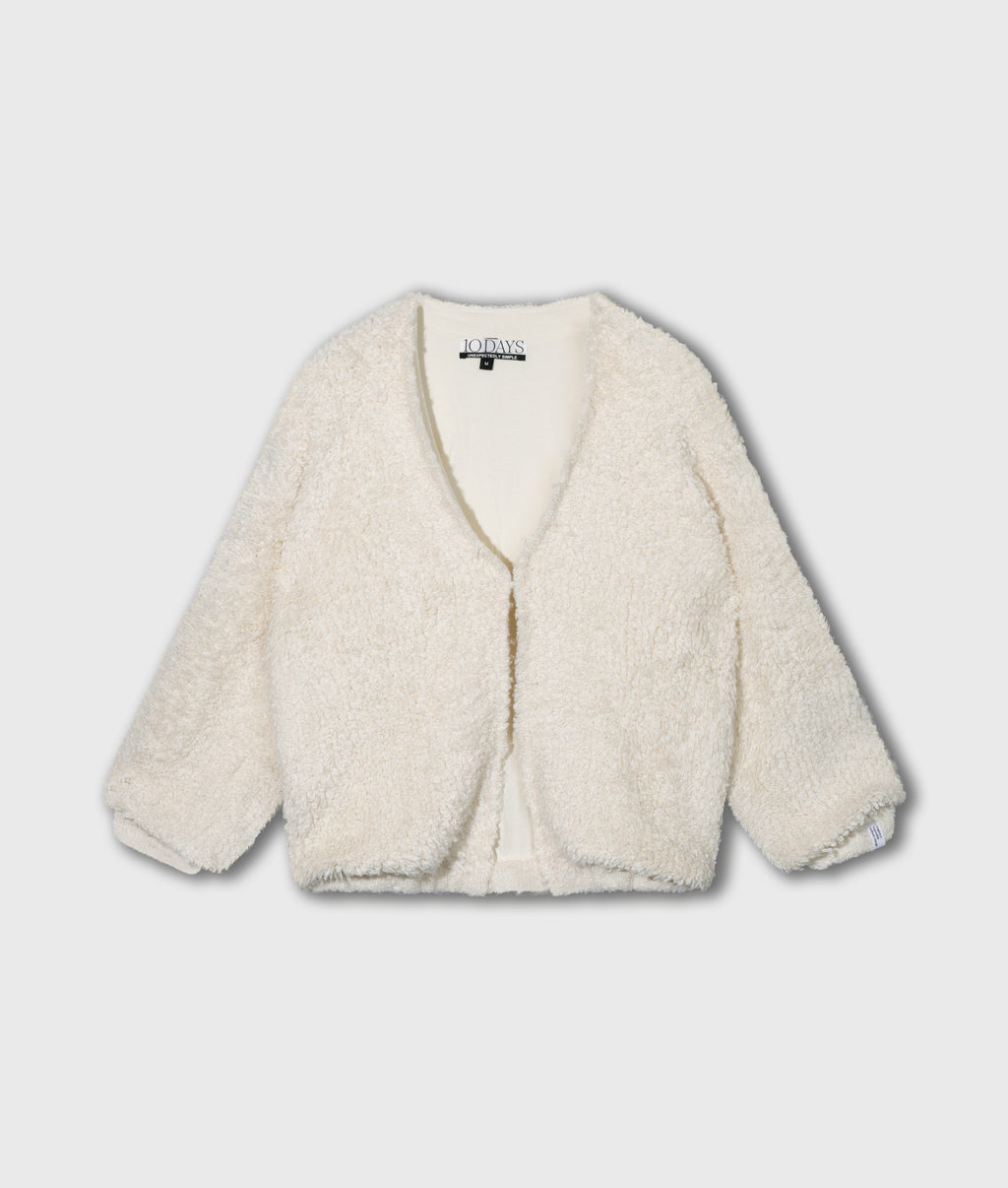 loop knit cardigan | ecru