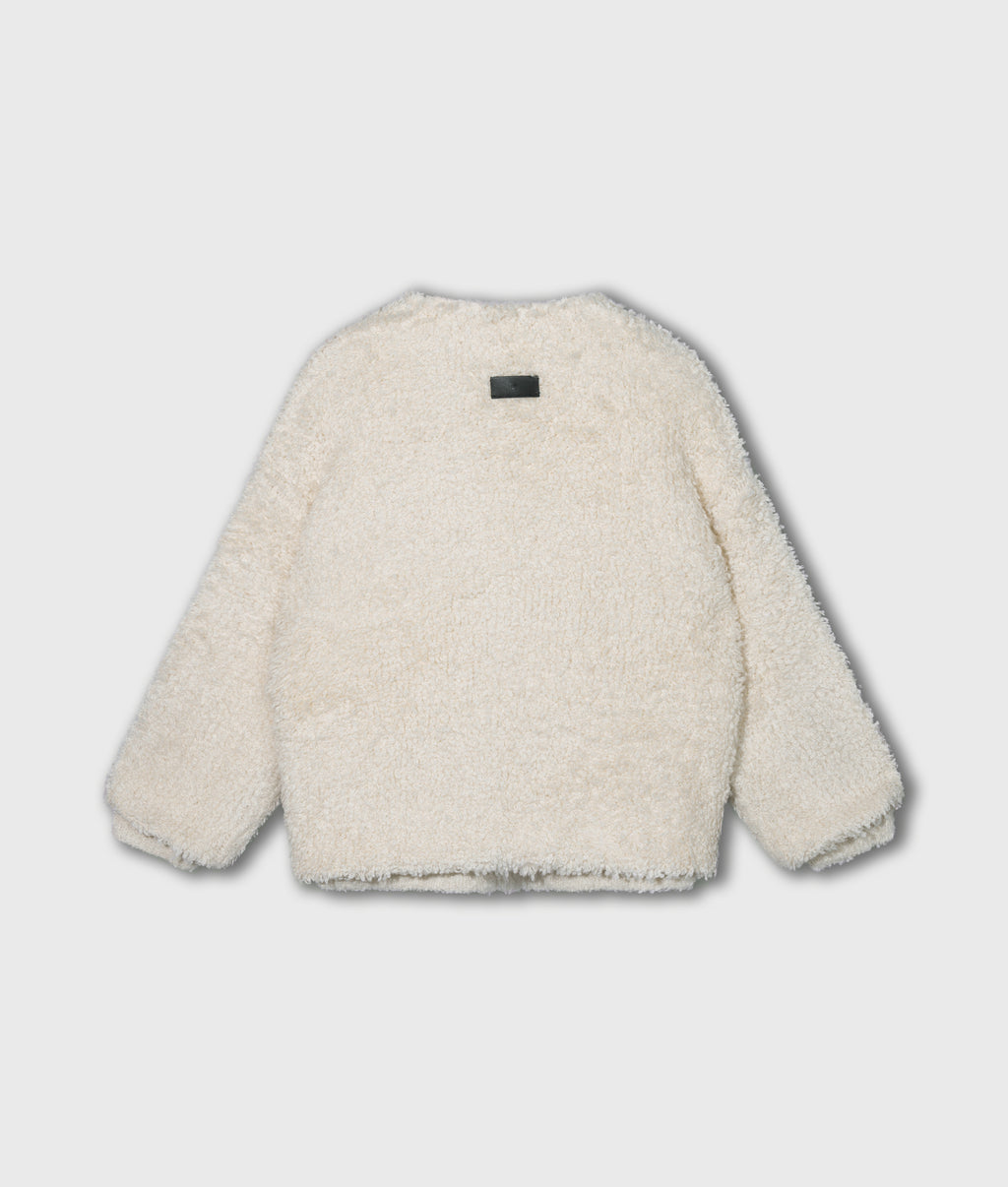 loop knit cardigan | ecru