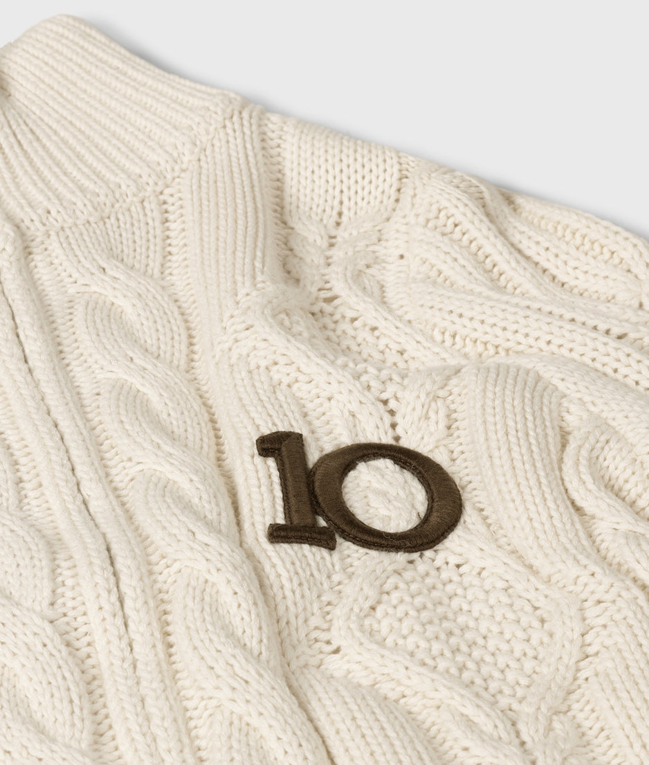 cable knit zip | pearl
