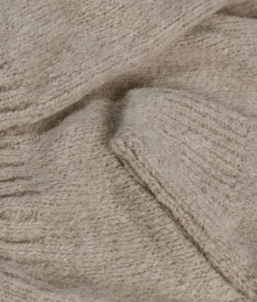 short belted knit cardigan | fog