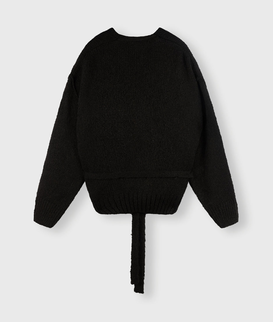 short cardigan alpaca | black