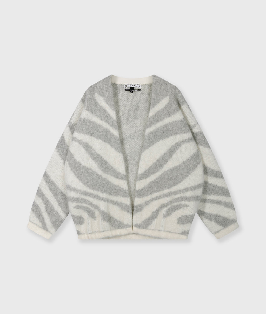 gebreid vest zebra | ecru