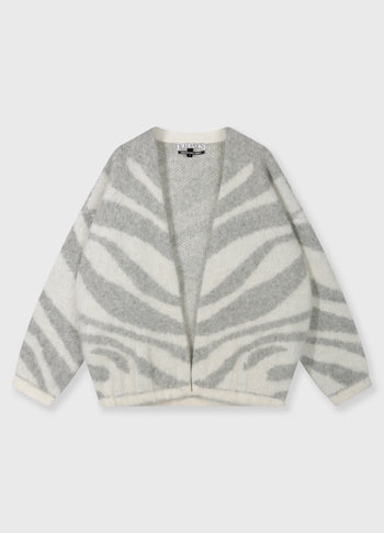 knit cardigan zebra | ecru