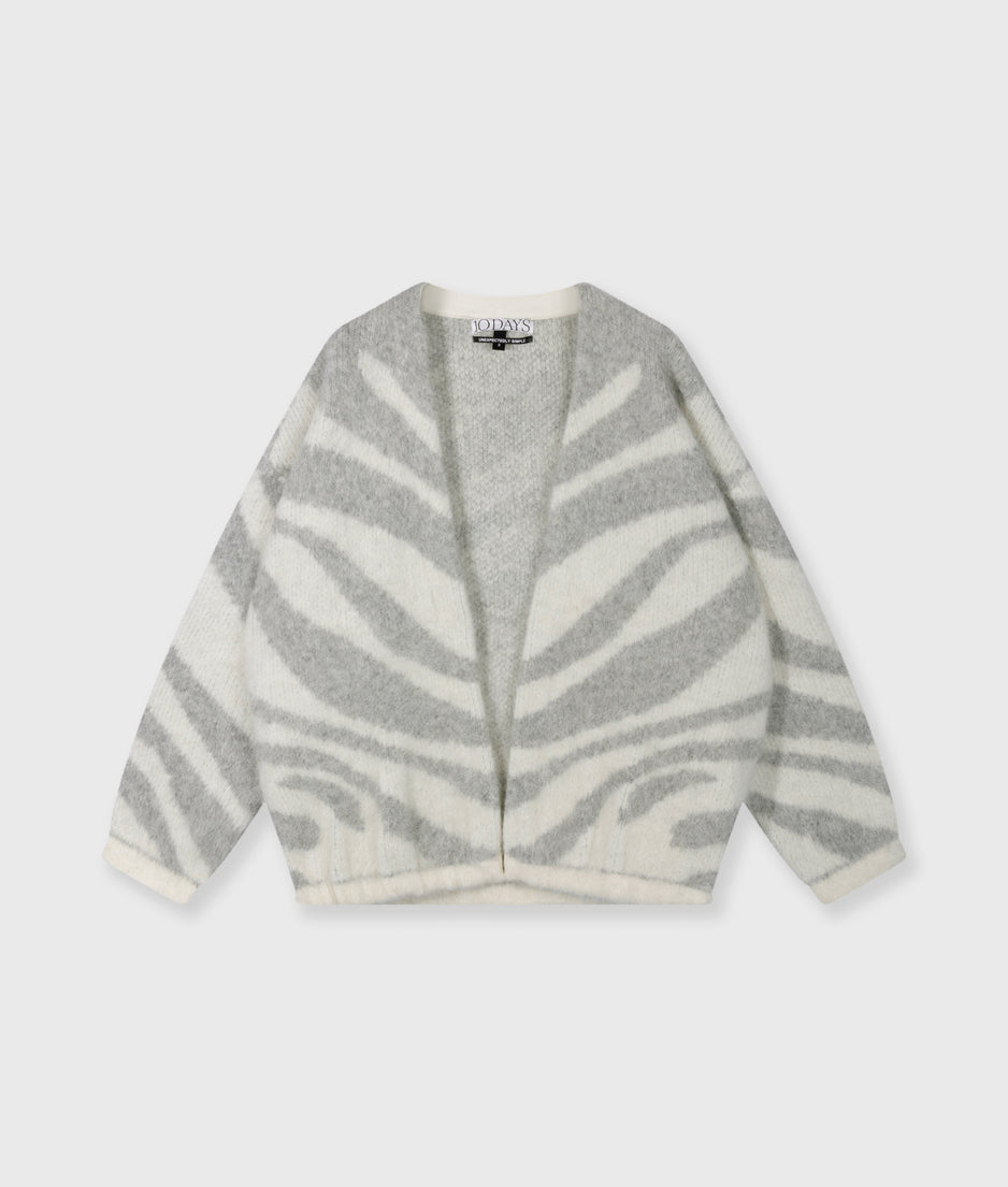 knit cardigan zebra | ecru