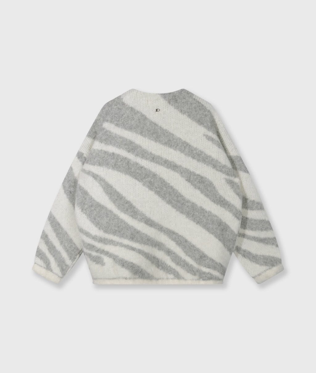 knit cardigan zebra | ecru