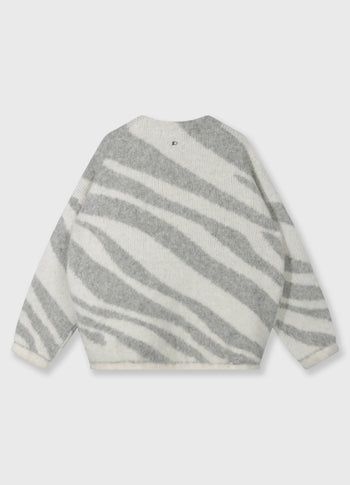 knit cardigan zebra | ecru