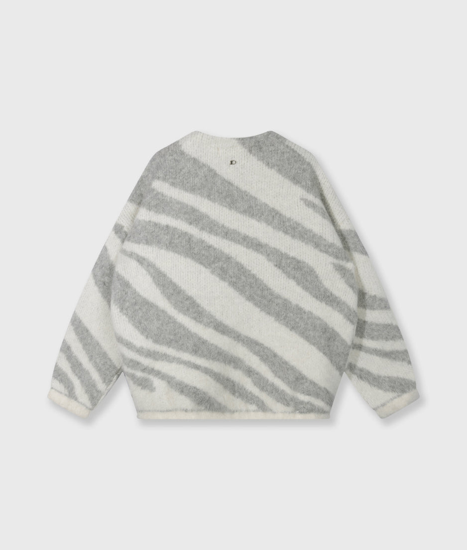 knit cardigan zebra | ecru