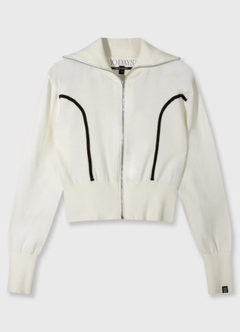 slim knit cardigan | ecru