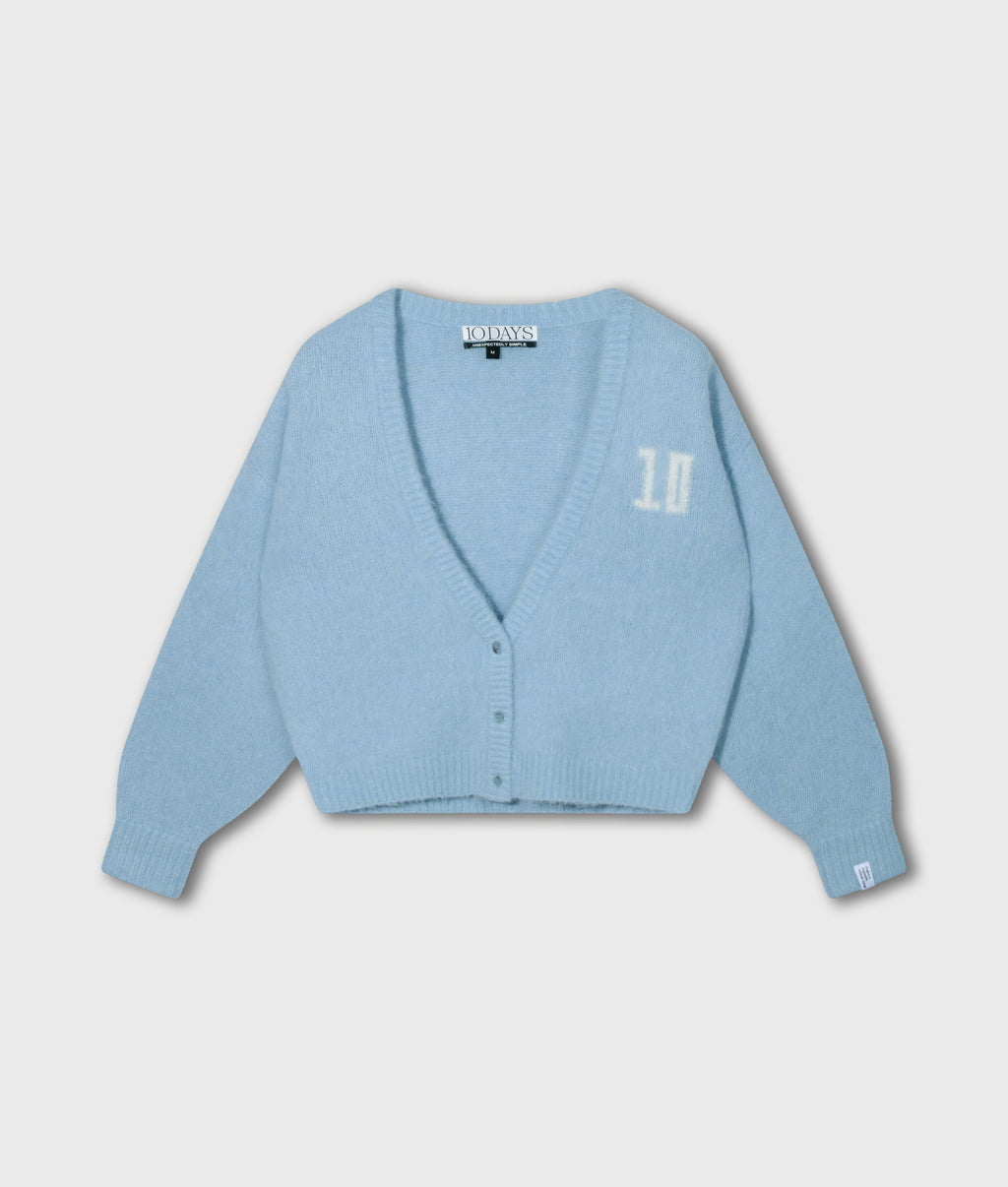 hairy gebreid vest | angel blue