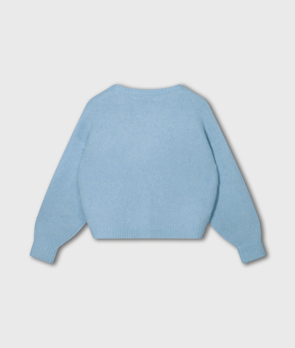 hairy gebreid vest | angel blue