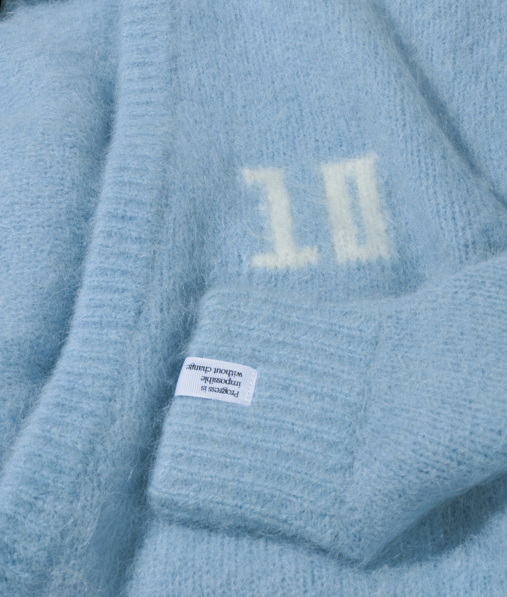 hairy gebreid vest | angel blue
