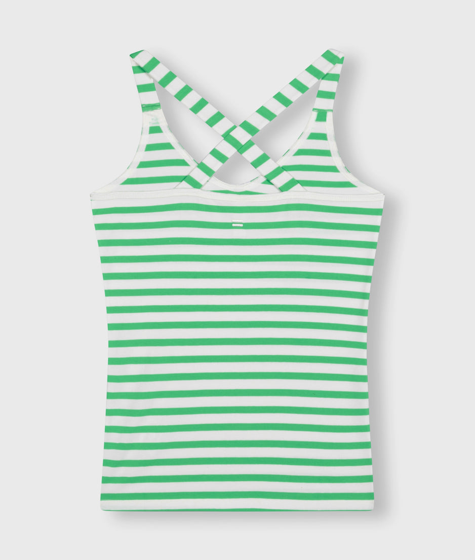 wrapper stripes | ecru/apple green