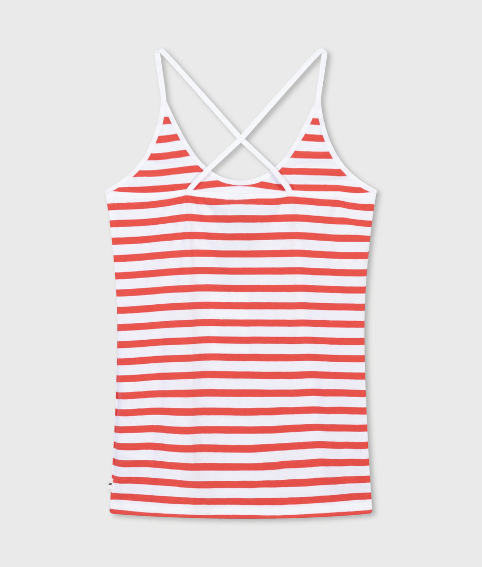 petit wrapper stripes | white/poppy red