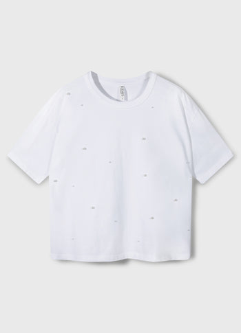 tee pearls | white