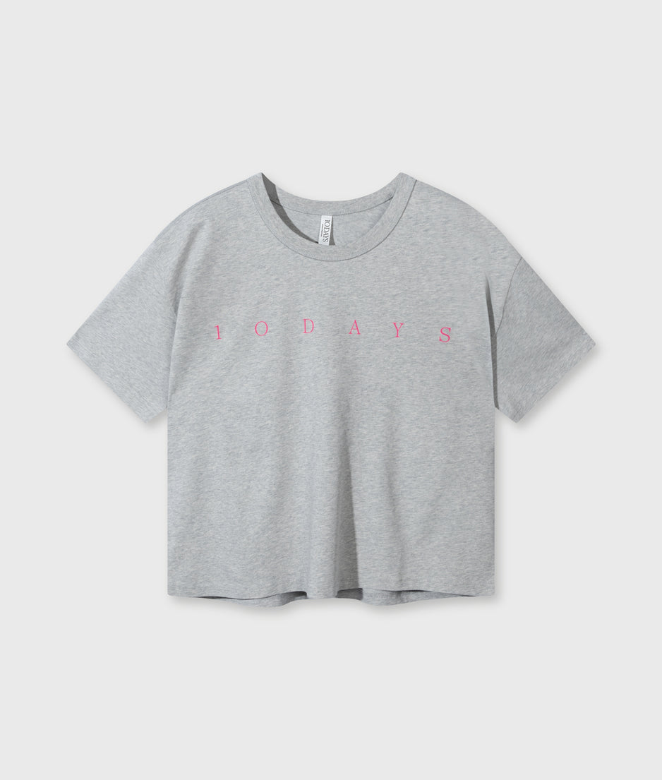 short sleeve tee logo | light grey melee