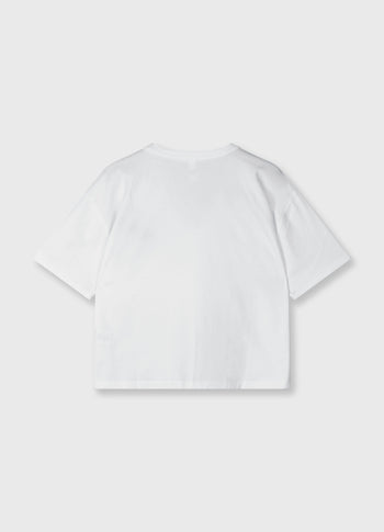 thick cotton v-neck tee | white