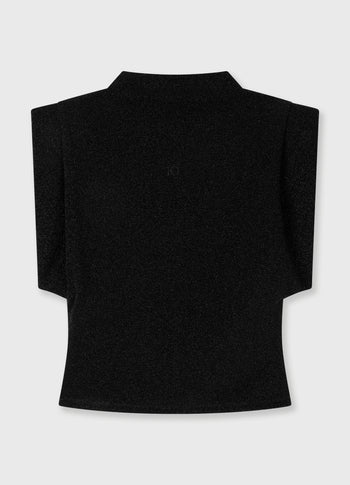 statement top sparkle | black