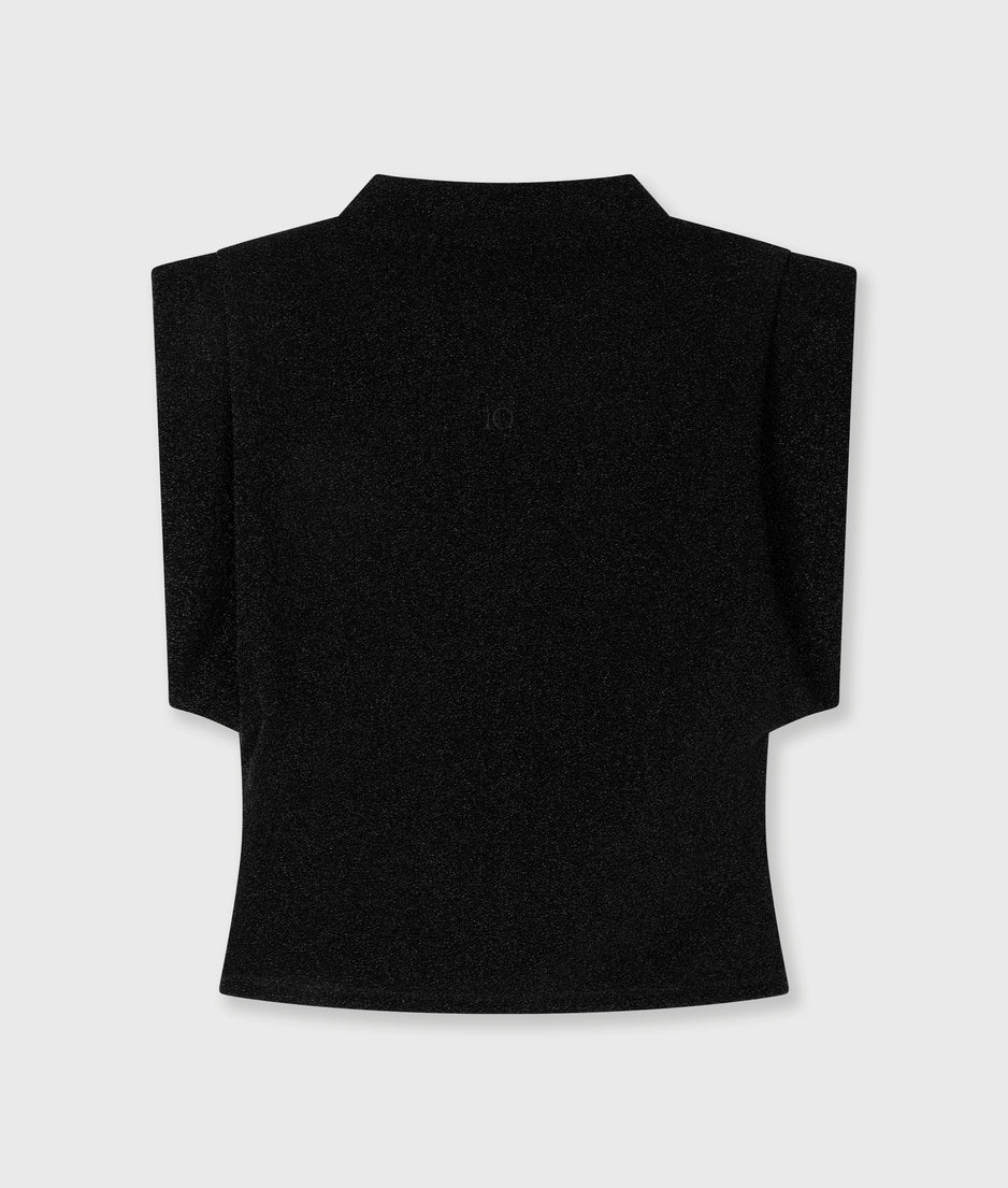 statement top sparkle | black