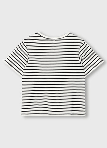 petite tee stripes | ecru/black