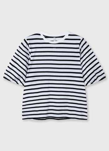 balloon tee stripes | white/black