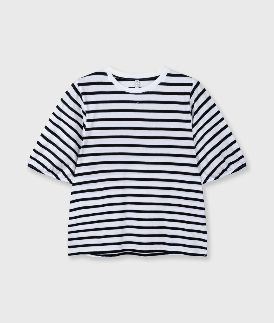 balloon tee stripes | white/black